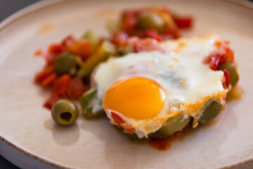 delicious egg and veggie dish: culinary perfection in a snapshot