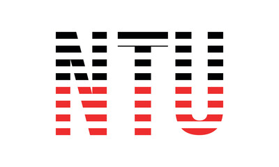 NTU three initial letter iconic line negative space minimal logo design vector template. monogram, abstract, wordmark, business, typography, minimalist, brand, company, flat, modern, unique, simple