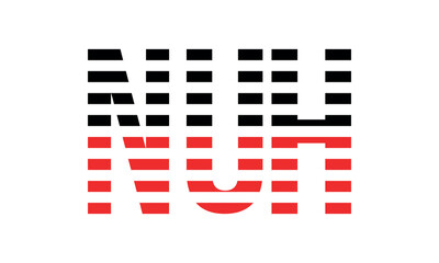 NUH three initial letter iconic line negative space minimal logo design vector template. monogram, abstract, wordmark, business, typography, minimalist, brand, company, flat, modern, unique, simple