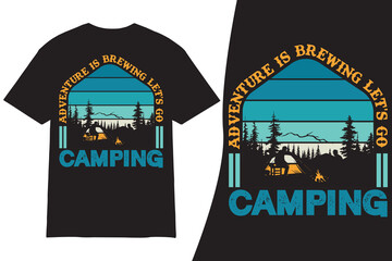 Camping T shirt design. Camping T shirt design vector