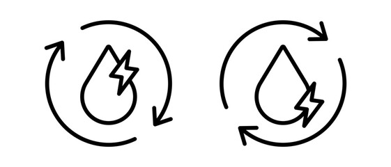 Renewable energy icon vector set. Water energy symbol