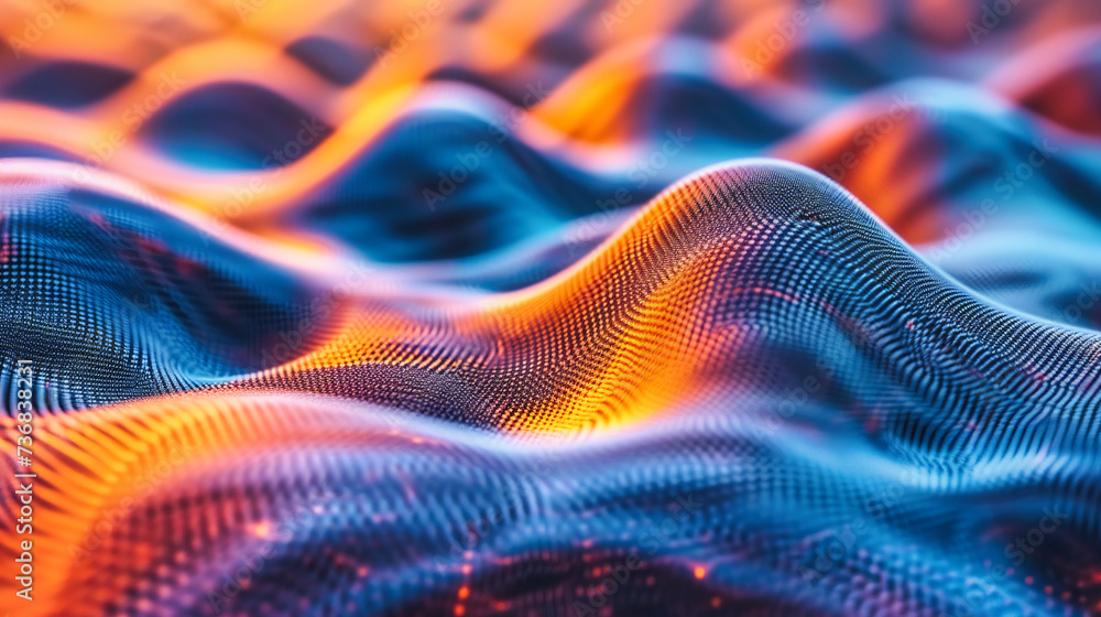 Aufkleber digital pulse: abstract blue technology background, visualizing science and digital communication in