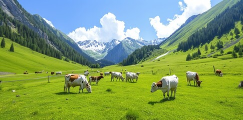 Fototapeta na wymiar Summer in the famous Lauterbrunnen valley, Berner Oberland, Switzerland, Europe