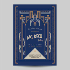 Art Deco Vintage Flyer Illustration - 736839084