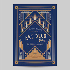 Art Deco Vintage Flyer Illustration - 736839259