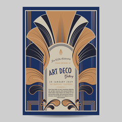 Art Deco Vintage Flyer Illustration - 736839267