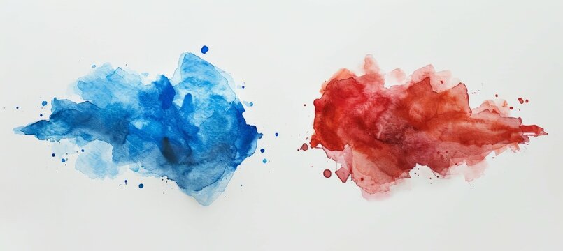 Abstract paint brush. Blue and red colors. Symbolizes the presidential election democracy choice. Generative AI technology.