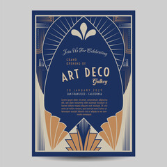 Art Deco Vintage Flyer Illustration - 736839616