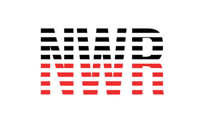 NWR three initial letter iconic line negative space minimal logo design vector template. monogram, abstract, wordmark, business, typography, minimalist, brand, company, flat, modern, unique, simple