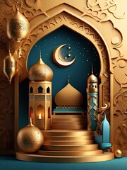 Eid mubarak islamic decoration background