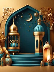 Eid mubarak islamic decoration background