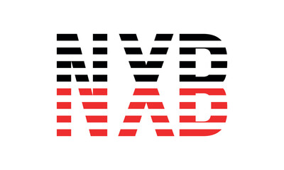 NXB three initial letter iconic line negative space minimal logo design vector template. monogram, abstract, wordmark, business, typography, minimalist, brand, company, flat, modern, unique, simple