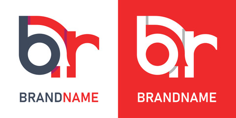 vector letter br logo design - obrazy, fototapety, plakaty