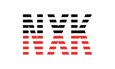 NXK three initial letter iconic line negative space minimal logo design vector template. monogram, abstract, wordmark, business, typography, minimalist, brand, company, flat, modern, unique, simple