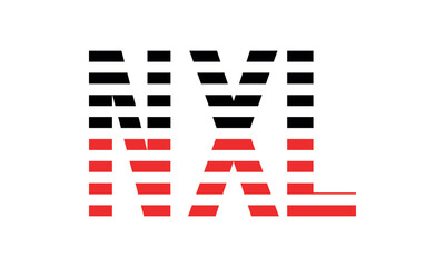 NXL three initial letter iconic line negative space minimal logo design vector template. monogram, abstract, wordmark, business, typography, minimalist, brand, company, flat, modern, unique, simple