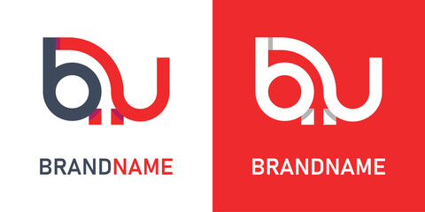 vector letter bu  logo design - obrazy, fototapety, plakaty