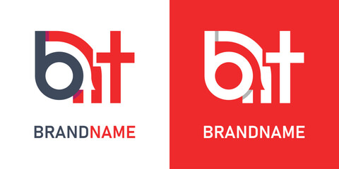 vector letter bt logo design