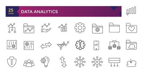 Data Analytics icons graphic design tools ui icon collection