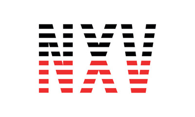 NXV three initial letter iconic line negative space minimal logo design vector template. monogram, abstract, wordmark, business, typography, minimalist, brand, company, flat, modern, unique, simple