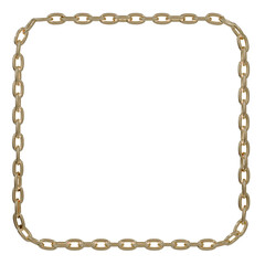 Geometric Enigma: Explore the depths of meaning with this 3D square crafted from luminous gold chains. Unravel its symbolism, from stability to divine perfection. 