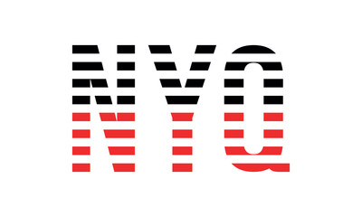 NYQ three initial letter iconic line negative space minimal logo design vector template. monogram, abstract, wordmark, business, typography, minimalist, brand, company, flat, modern, unique, simple