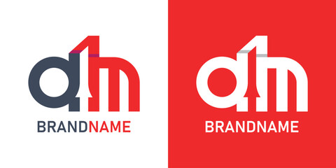 Letter am logo design template