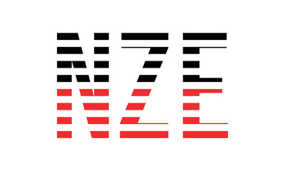 NZE three initial letter iconic line negative space minimal logo design vector template. monogram, abstract, wordmark, business, typography, minimalist, brand, company, flat, modern, unique, simple