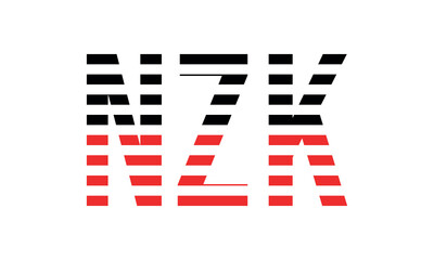 NZK three initial letter iconic line negative space minimal logo design vector template. monogram, abstract, wordmark, business, typography, minimalist, brand, company, flat, modern, unique, simple