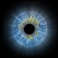 Schilderijen op glas blue iris of the eye © NJ