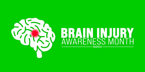 March is Brain Injury Awareness Month background template. Holiday concept. use to background, banner, placard, card, and poster design template with text inscription and standard color. vector