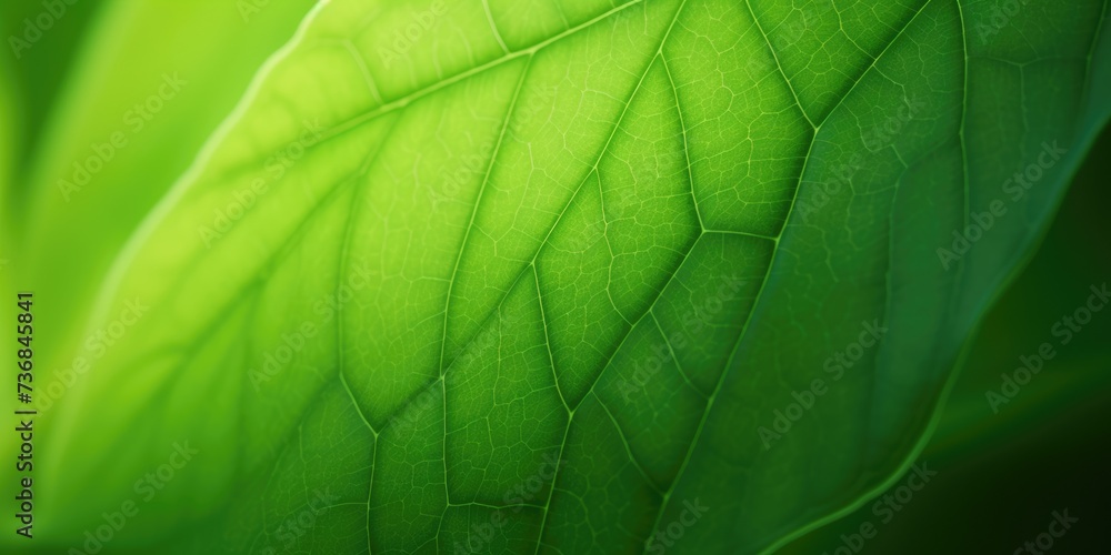 Poster the close-up of leaf texture in green abstract nature background with a soft focus. exuberant image.