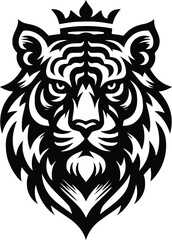 Tiger Head Royal Logo Vector illustration design