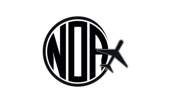 NOA three initial letter circle tour & travel agency logo design vector template. hajj Umrah agency, abstract, wordmark, business, monogram, minimalist, brand, company, flat, tourism agency, tourist