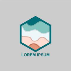 Hexagon logo design template. Colorful abstract vector icon.