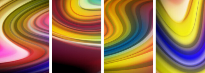 Liquid color waves poster set for wallpaper, business card, cover, poster, banner, brochure, header, website