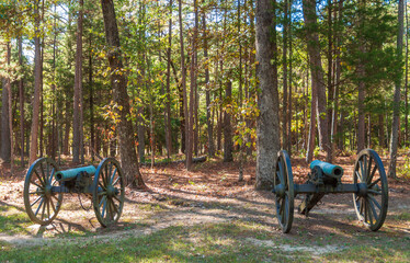 Fototapeta na wymiar Cannons at Chickamauga and Chattanooga National Military Park