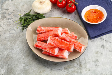 Tasty Crab stics surimi heap