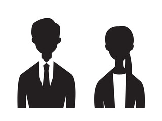 男女のビジネスパーソンのシルエットセット