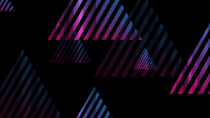 Blue purple striped triangles abstract tech background