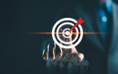Business objective, Strategic planning for business growth and target customer group.Businessman...