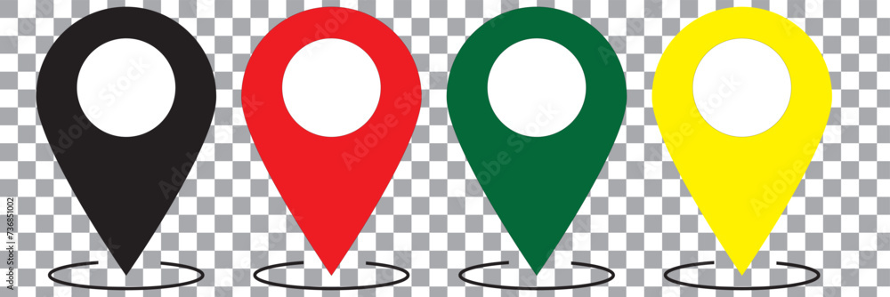 Poster set of map pin location icons. modern map markers .vector illustration on a transparent background.