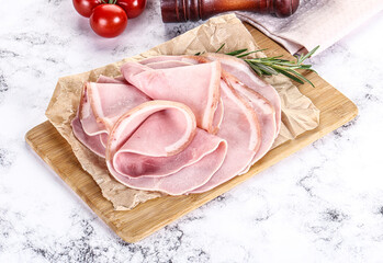 Slices of natural organic ham