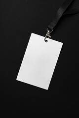 Blank badge mockup on black background copy space