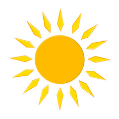 Yellow sun icon isolated on transparent background