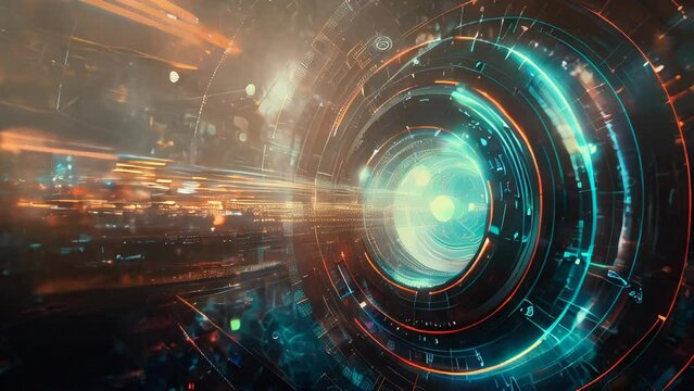 Futuristic science fiction time or inter dimensional tunnel