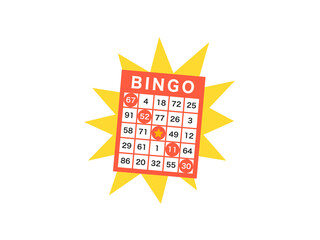 シンプルビンゴカード：赤ビンゴ