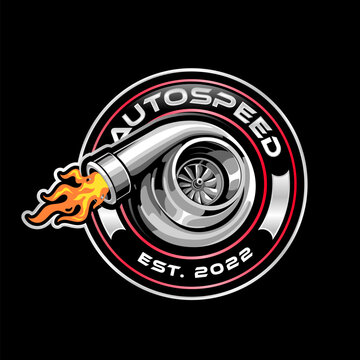 Turbo logo, machine logo template, Garage logo