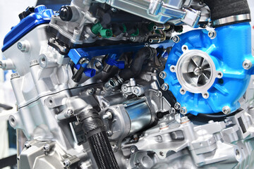 Fototapeta premium スーパーチャージャー付きのオートバイエンジン