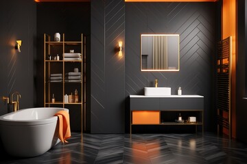 bathroom room ideas, including bathtub, glass, towels, shower, shelf table which are simple and minimalist but still give the impression of being clean and elegant.