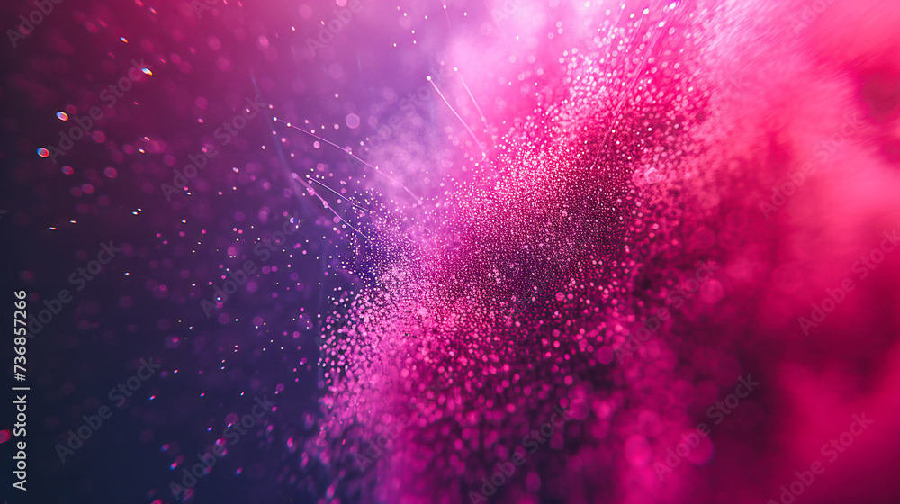 Poster cosmic explosion: abstract dust and light burst, a vivid display of color and energy in a dark space